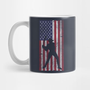 Patriotic American Flag Baseball Sports Mug